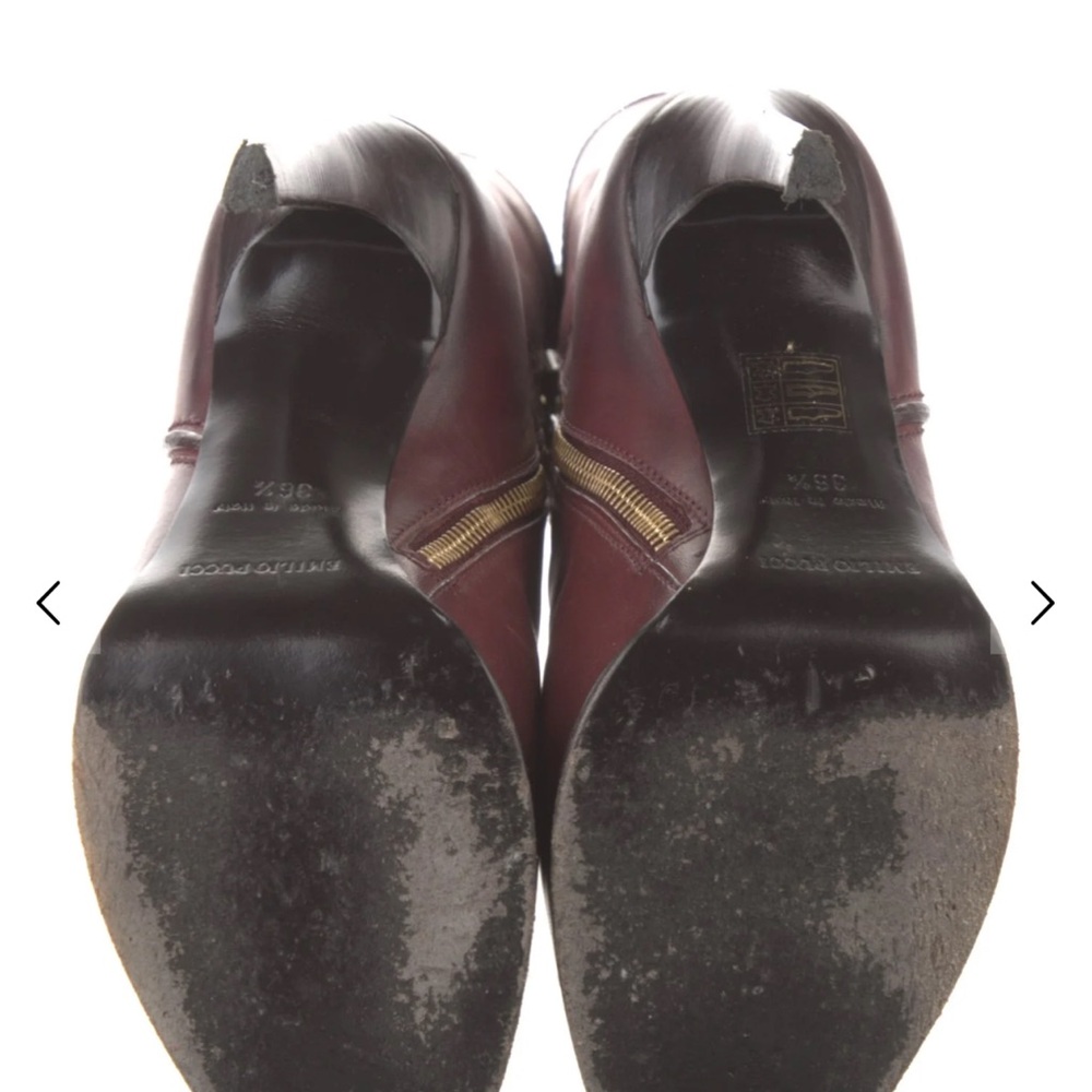 Emilio Pucci Elegant Burgundy Knee-High Leather Boots. Gently Worn. Size 40 1/2. - Picture 9 of 9